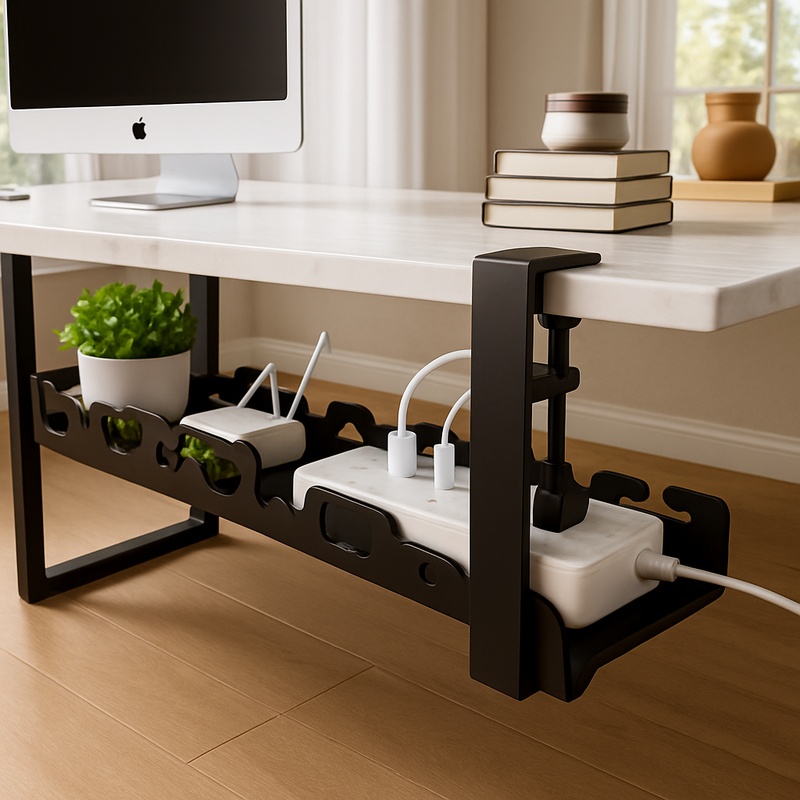 Cable Tray Under Desk - Support de câbles métallique sous le