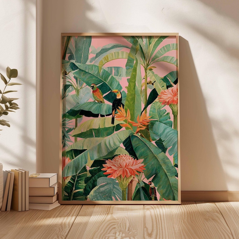 Office Furniture Used - Affiche en toile tropicale rétro, impression