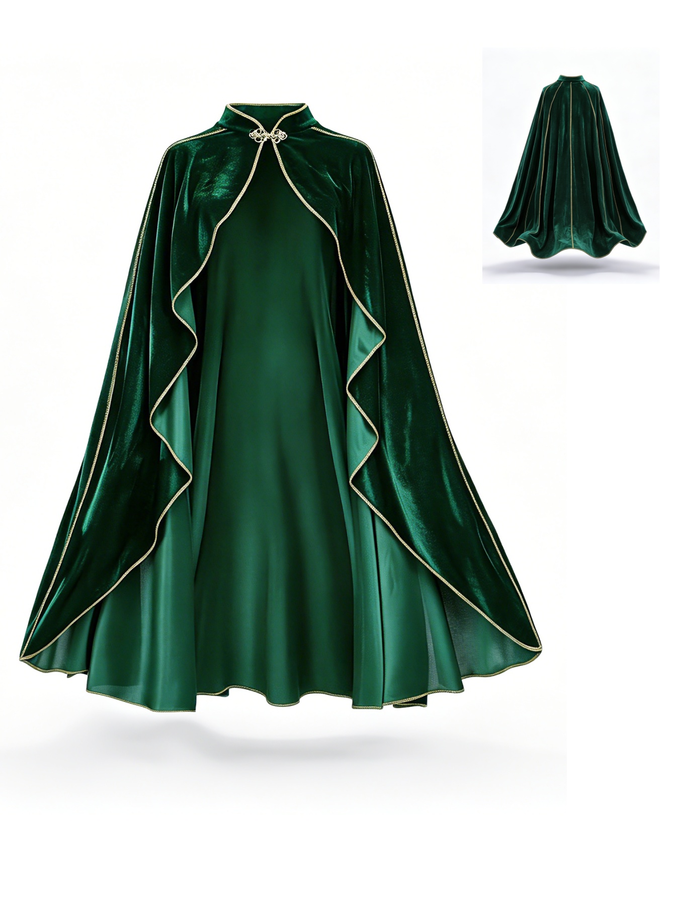 Coat Rack Standing - Cape vintage en velours vert pour