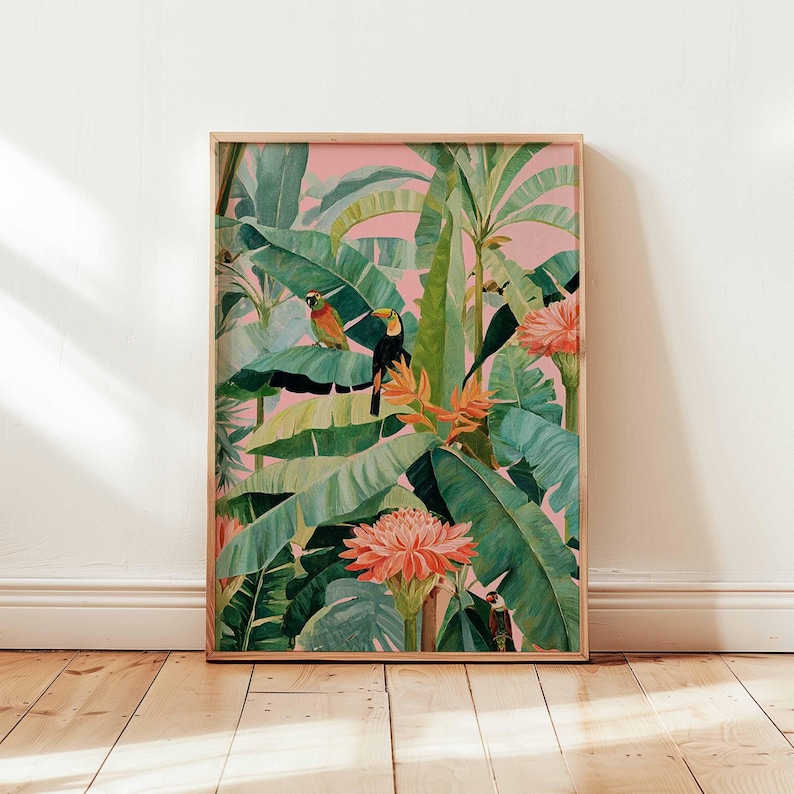 Affiche en toile tropicale rét - Office Furniture Used avis et prix
