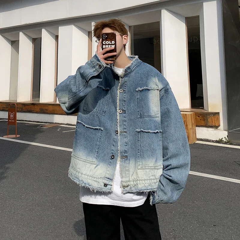 Veste en jean déchirée style h - Coat Rack Standing avis et prix