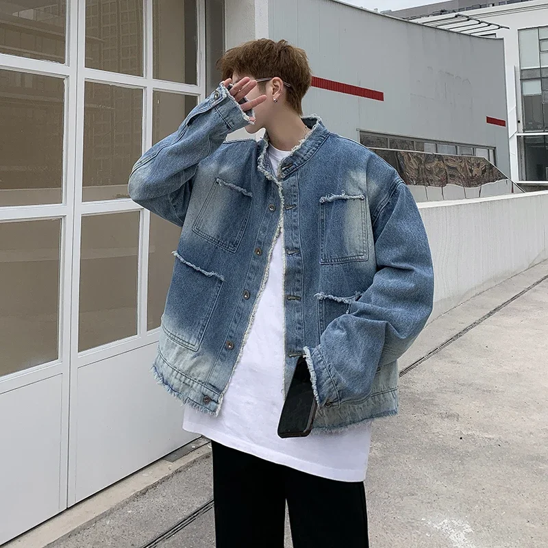 Veste en jean déchirée style h - Coat Rack Standing avis et prix
