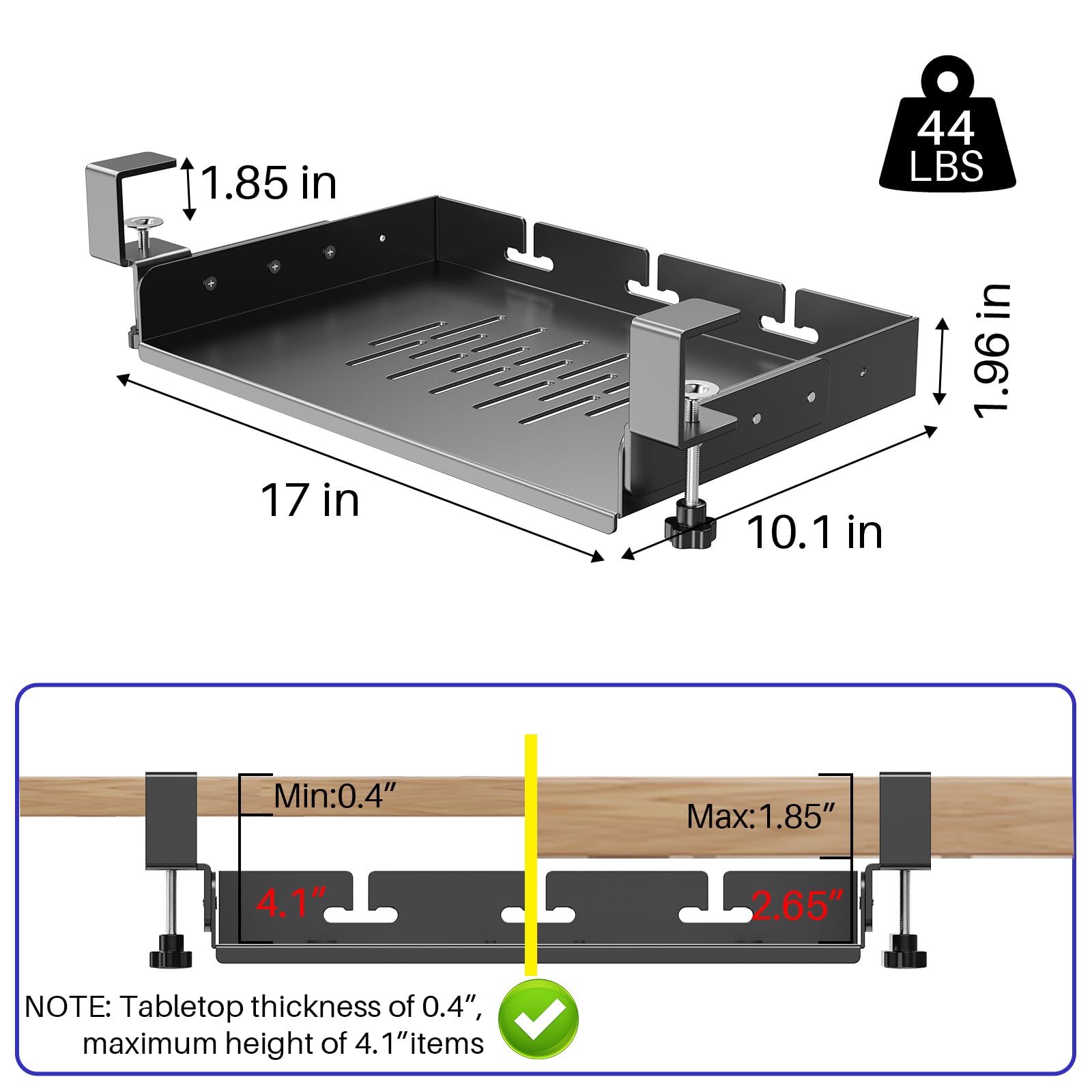 Support pour ordinateur portab - Cable Tray Under Desk avis et prix