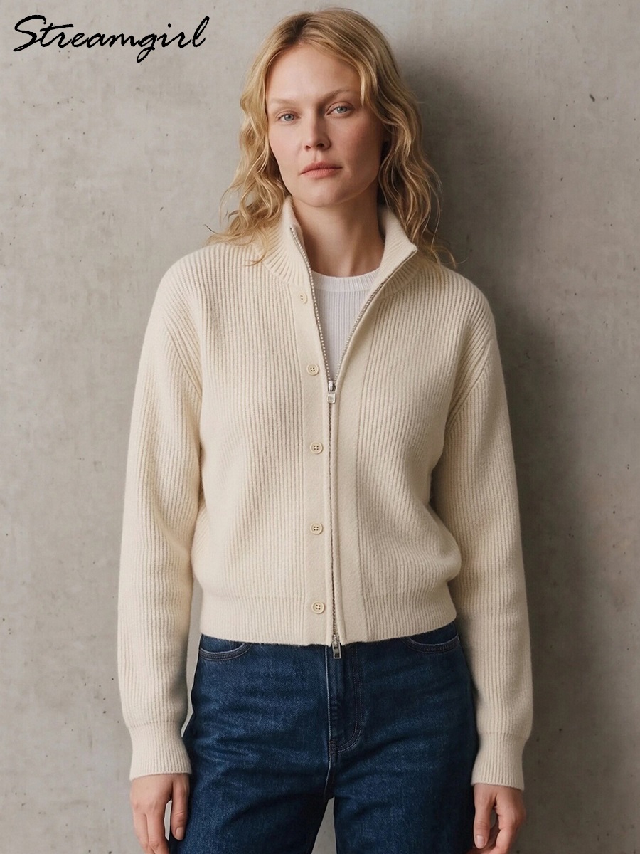 Cardigan en tricot à col roulé - Coat Rack Standing avis et prix