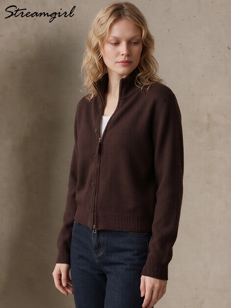 Cardigan en tricot à col roulé - Coat Rack Standing avis et prix