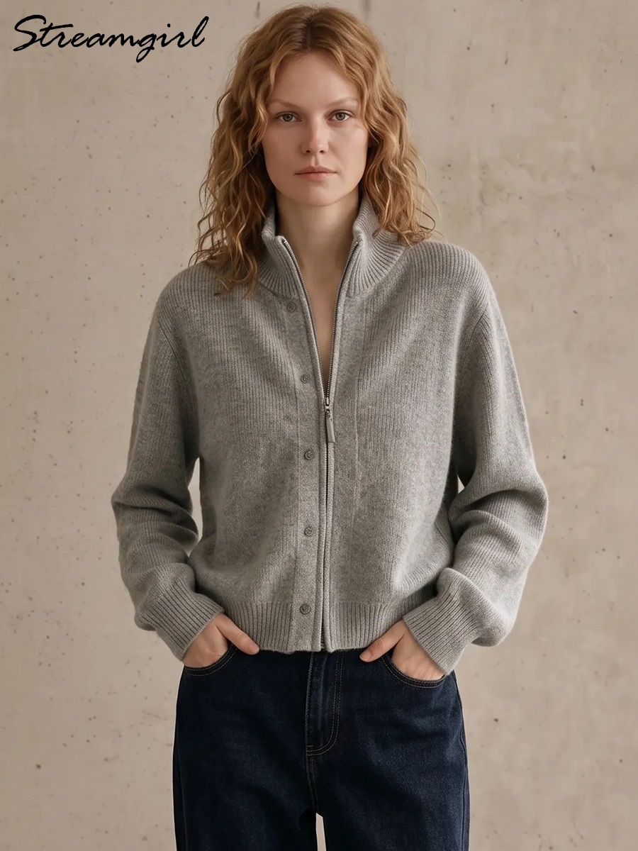 Cardigan en tricot à col roulé - Coat Rack Standing avis et prix