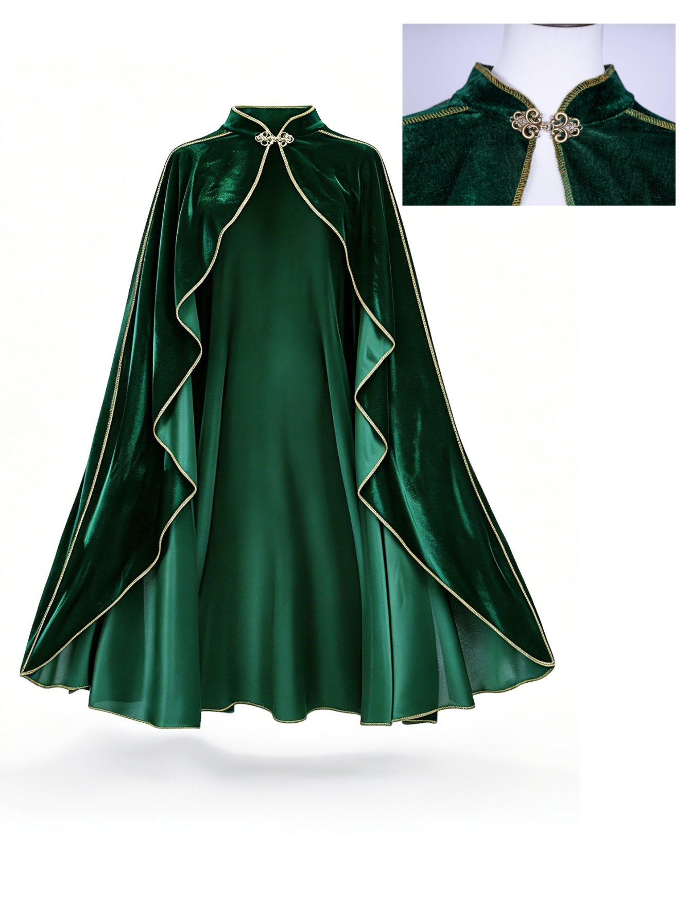 Cape vintage en velours vert p - Coat Rack Standing avis et prix